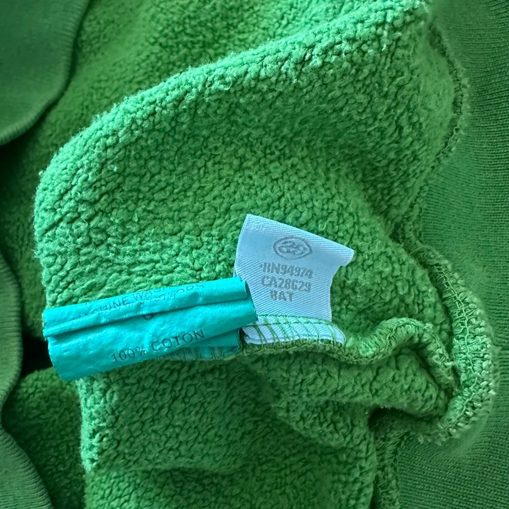 Stussy Overdyed Green Hoodie Back Logo Size Large - Picture 6 of 6